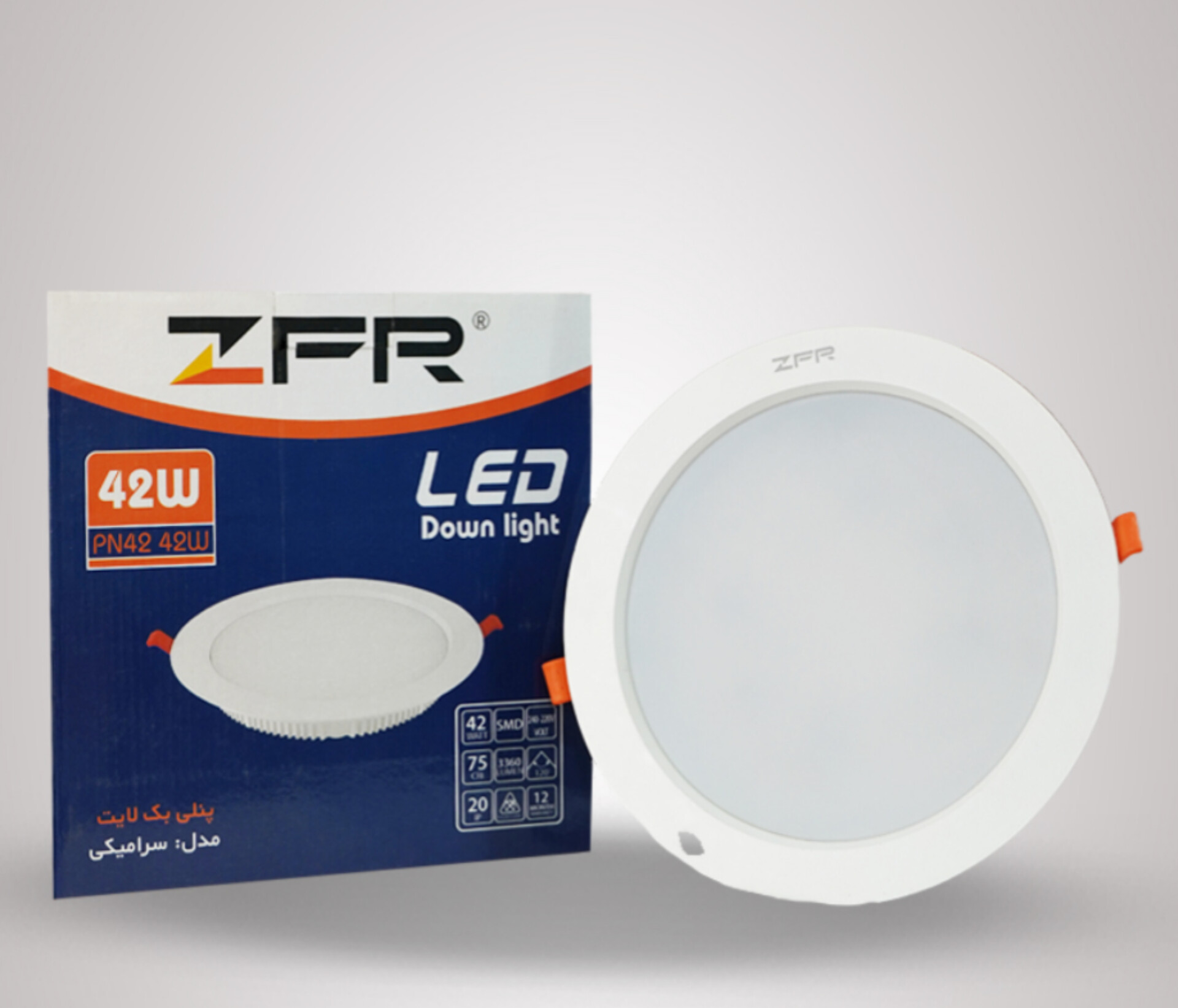 خرید پنل بک لایت ۴۲ وات توکار ZFR | نورپردازی محوطه با شار نوری بالا